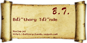 Báthory Tünde névjegykártya